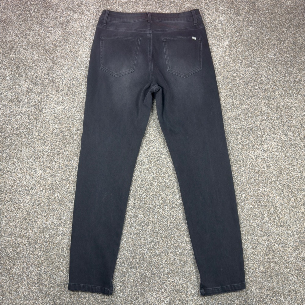 Halara Womens Black Tapered Leg Seam Front Denim Jeans Size M Regular Stretch - Picture 4 of 10